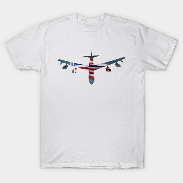 B-52 American Flag Silhouette T-Shirt by DSCarts